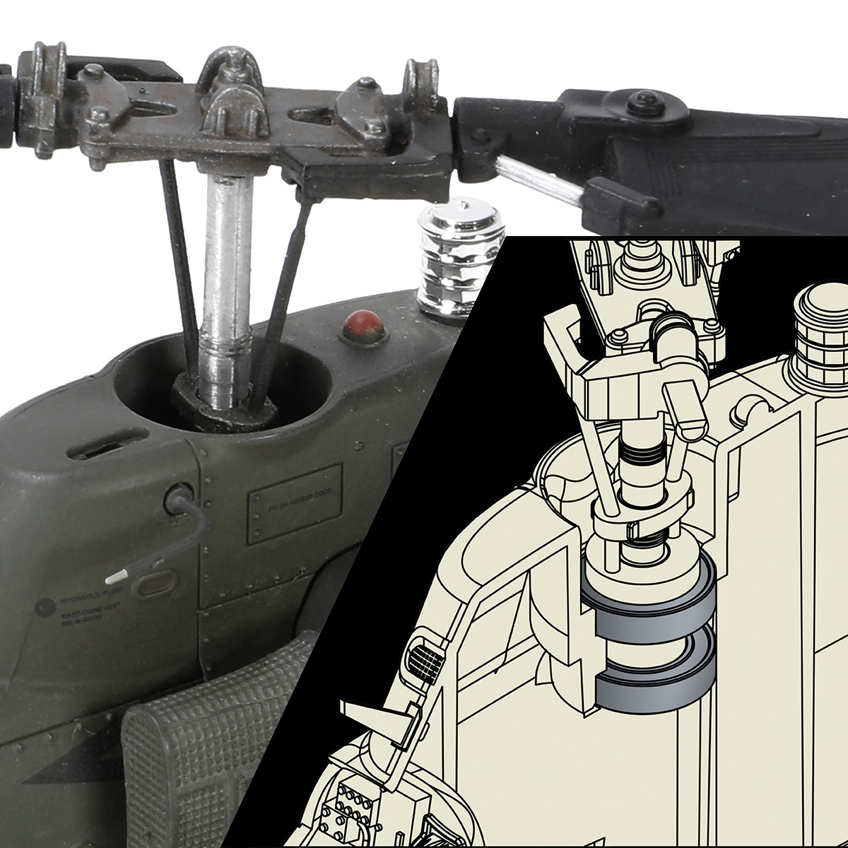 贝尔AH-1W “威士忌眼镜蛇” 直升机 (左: 拖式导弹 + M261 19联装火箭 | 右: 地狱火导弹 + M260 7联装火箭)