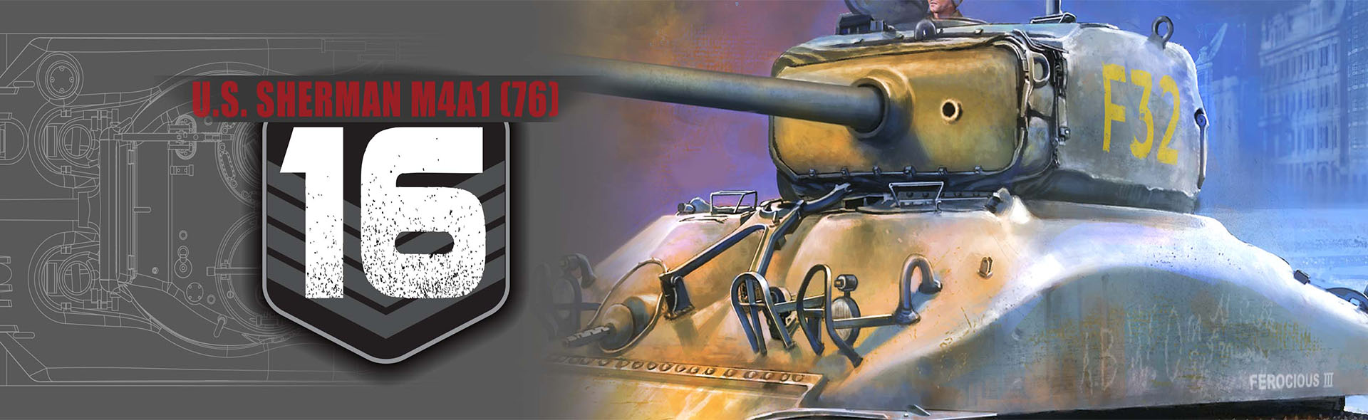 1/72 U.S. Sherman M4A1 (76) tank