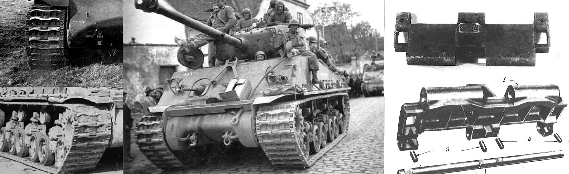 Sherman M4 tank HVSS Suspension type - Metal Upgrade track link set (Model T66)