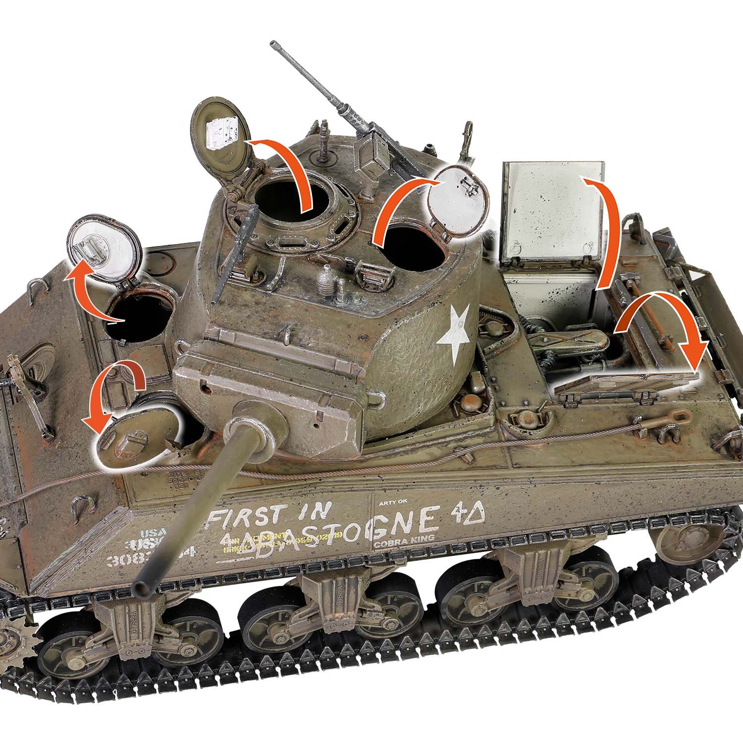 变速箱罩--美国中型坦克谢尔曼巨无霸M4A3E2 (75) “眼镜蛇王”-