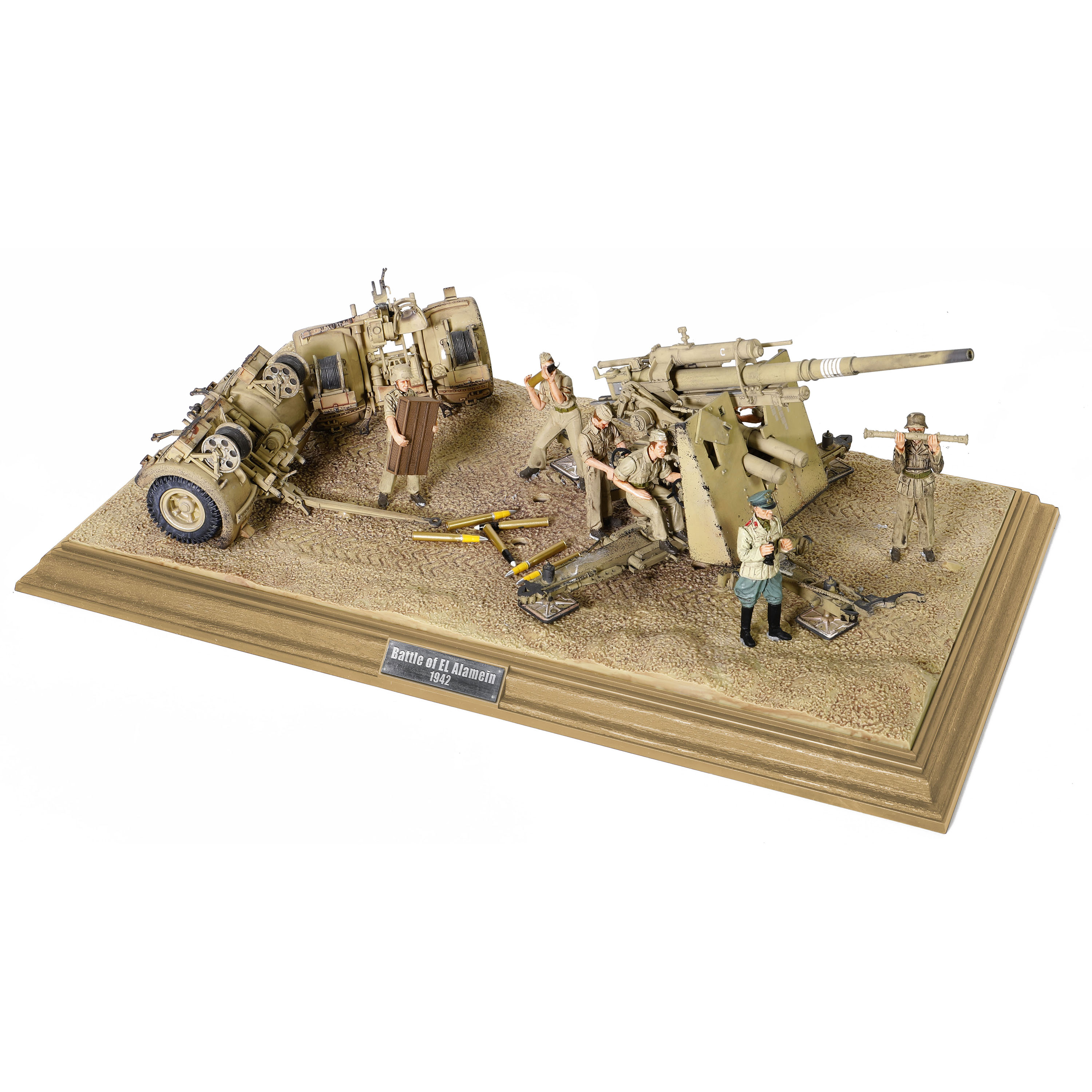 1:32 比例裝甲戰車系列 - 胡桃木木紋框展示台 + 3個名牌