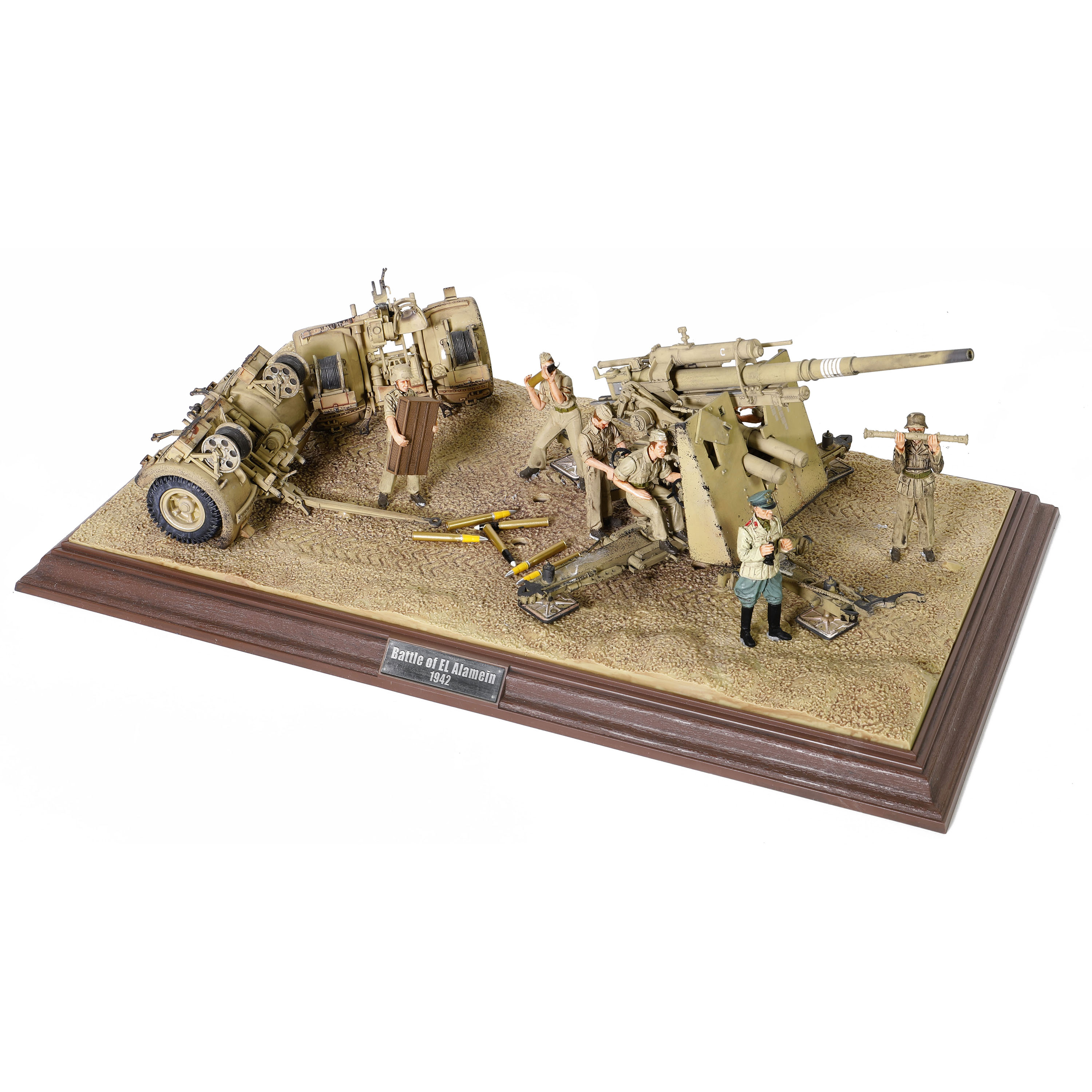:32 比例裝甲戰車系列 - 桃花心木木紋框展示台 + 3個名牌