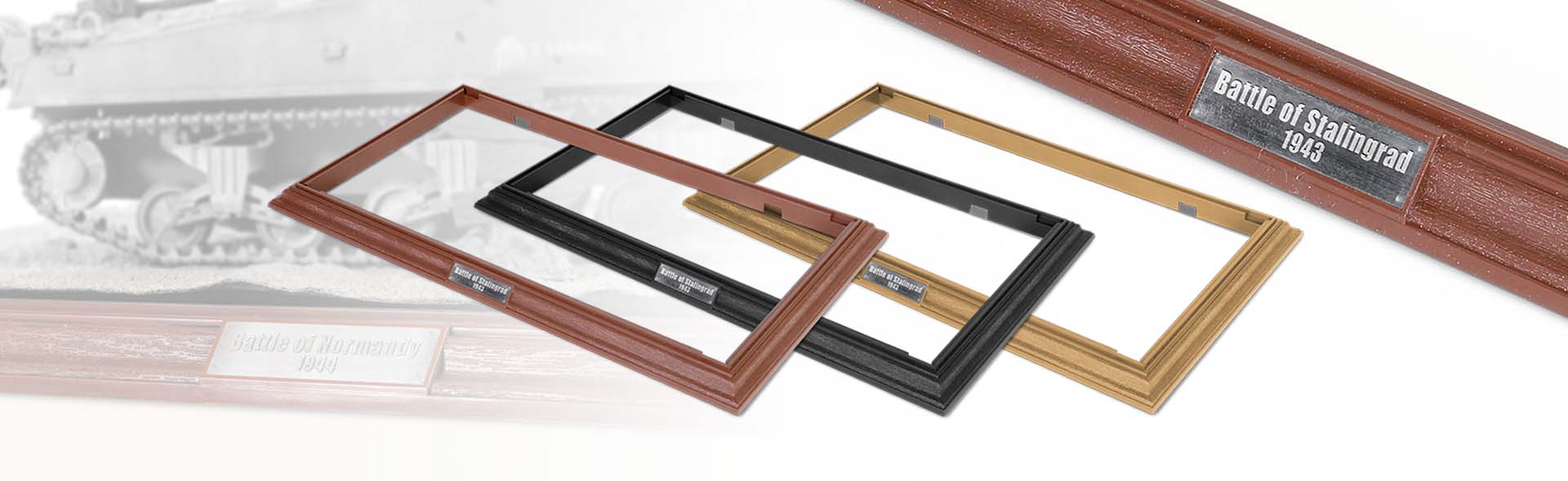 1/32 Display Base Frames (Medium Size) – WALNUT + 3 metal nameplates
