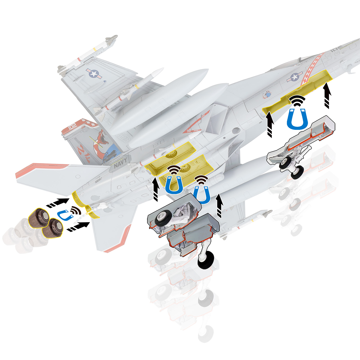 1:72 F/A-18F超級大黃蜂戰機 VFA-102 “響尾蛇”