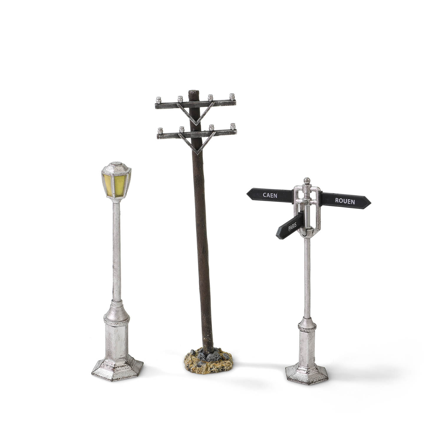 二戰場景佈置配件系列 - 路標與油桶套裝